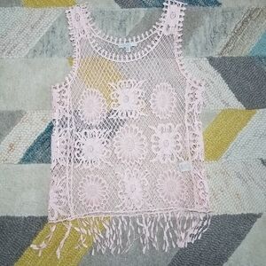Fever Pink BOHO Crochet Top SMALL